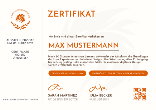 Schlicht Kurszertifikat Vorlage – Querformat Schlicht Kurszertifikat Vorlage – Querformat