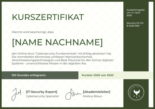 Kurszertifikat Vorlage – Querformat Kurszertifikat Vorlage – Querformat