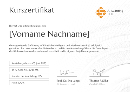 Kurszertifikat Vorlage – Querformat Kurszertifikat Vorlage – Querformat