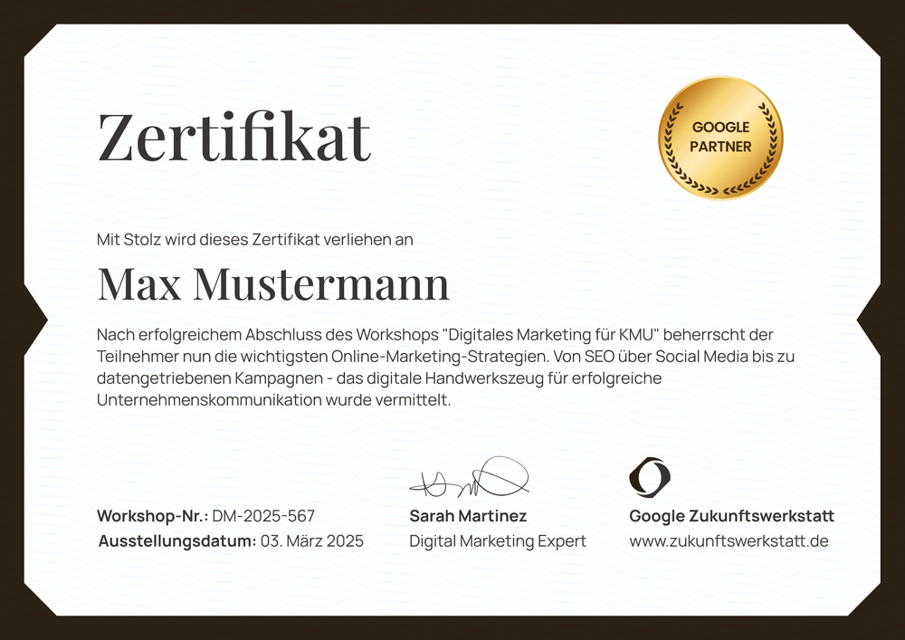 Digitale Marketing Zertifikat Workshop Vorlage – Querformat Digitale Marketing Zertifikat Workshop Vorlage – Querformat