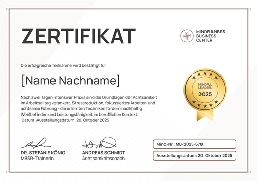 Zertifikat Workshop Vorlage für Achtsamkeit sofort bearbeiten - Querformat Zertifikat Workshop Vorlage für Achtsamkeit sofort bearbeiten - Querformat