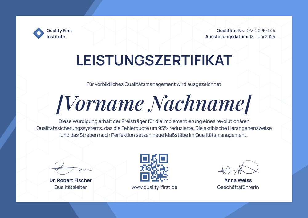Universelle Leistungszertifikat Vorlage – Querformat Universelle Leistungszertifikat Vorlage – Querformat