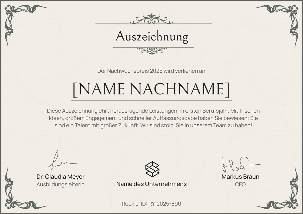 Klassische Auszeichnung Vorlage – Querformat Klassische Auszeichnung Vorlage – Querformat