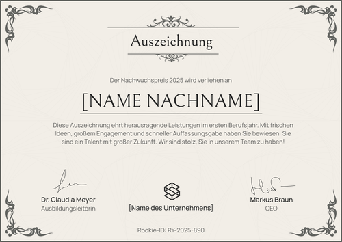 Klassische Auszeichnung Vorlage – Querformat Klassische Auszeichnung Vorlage – Querformat