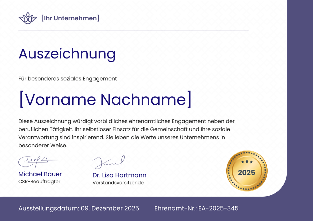 Funktionale Auszeichnung Vorlage – Querformat Funktionale Auszeichnung Vorlage – Querformat