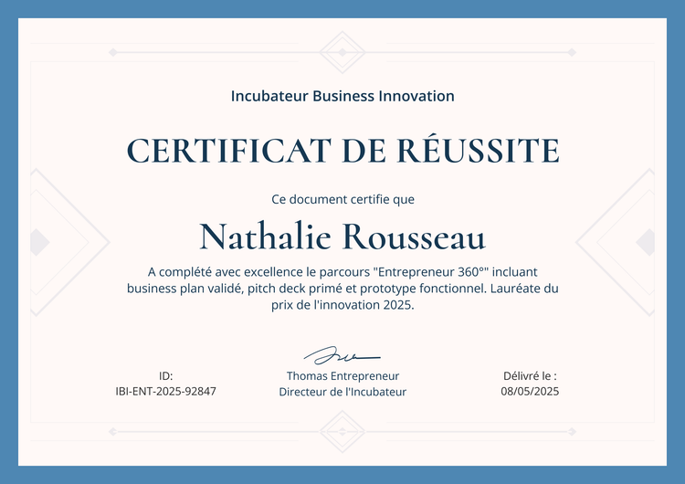 Certificat de réussite simple et minimaliste Certificat de réussite simple et minimaliste
