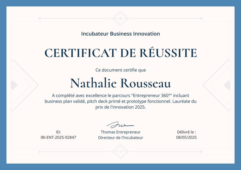 Certificat de réussite modèle simple et épuré – Paysage Certificat de réussite modèle simple et épuré – Paysage