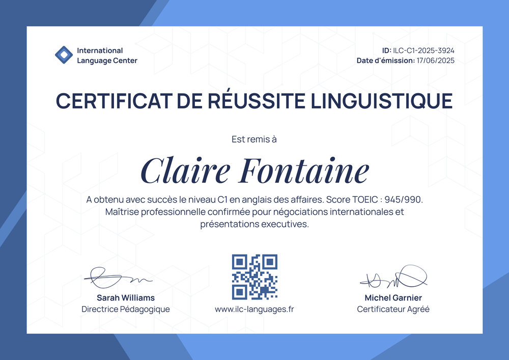 Certificat de réussite modèle universel – Paysage Certificat de réussite modèle universel – Paysage