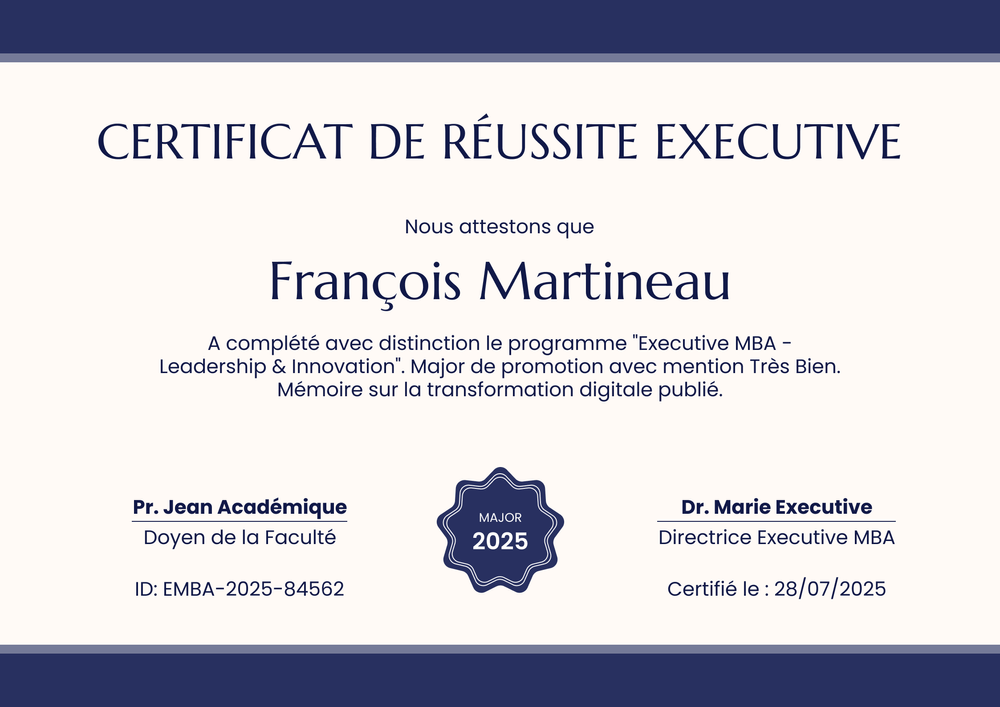 Certificat de réussite modèle simple – Paysage Certificat de réussite modèle simple – Paysage