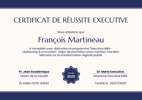 Certificat de réussite modèle simple – Paysage Certificat de réussite modèle simple – Paysage