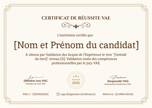 Certificat de réussite modèle formel – Paysage Certificat de réussite modèle formel – Paysage