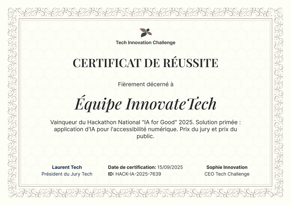 Certificat de réussite modèle traditionnel – Paysage Certificat de réussite modèle traditionnel – Paysage