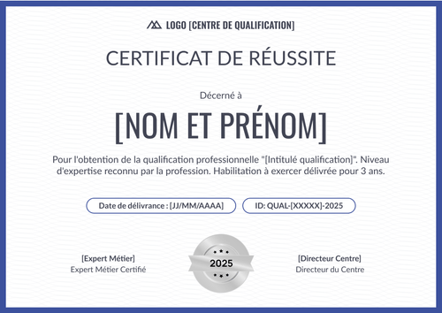 Certificat de réussite modèle épuré – Paysage Certificat de réussite modèle épuré – Paysage