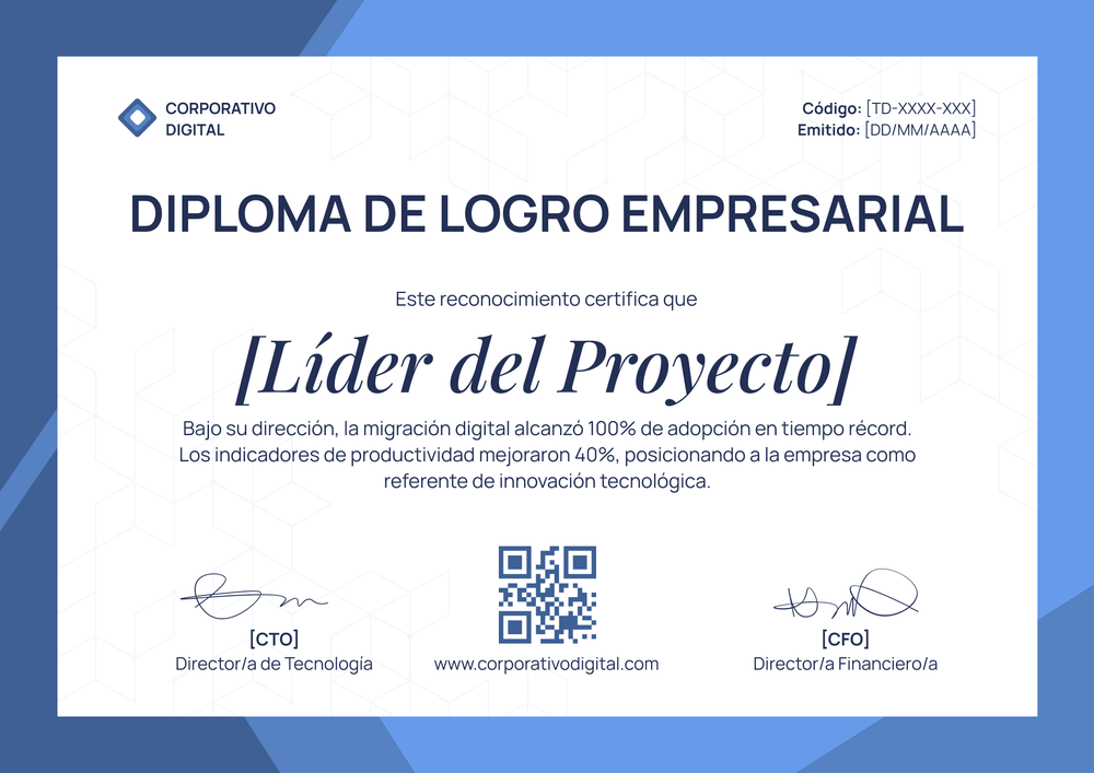 Reconocimiento profesional con modelo de certificado de logro - Horizontal Reconocimiento profesional con modelo de certificado de logro - Horizontal