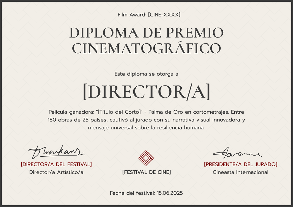 Modelo de certificado de premio gris industrial – Horizontal Modelo de certificado de premio gris industrial – Horizontal