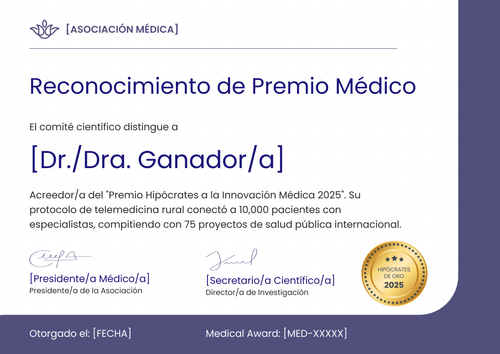 Certificado de premio médico profesional – Horizontal Certificado de premio médico profesional – Horizontal