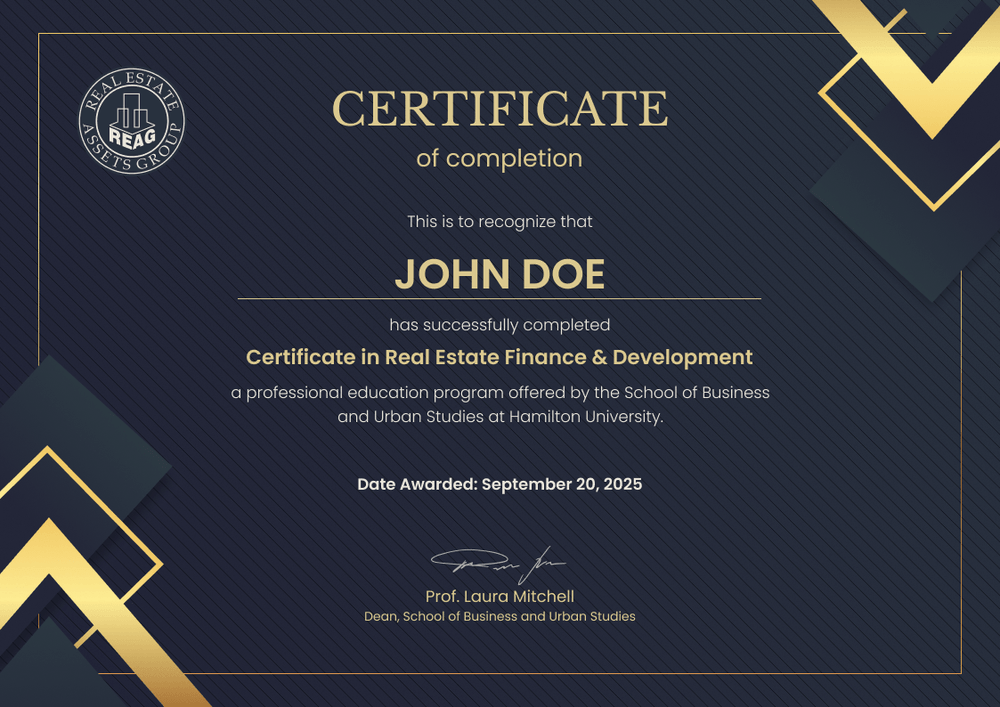 Prestigious Real Estate Certificate Template – Landscape Prestigious Real Estate Certificate Template – Landscape