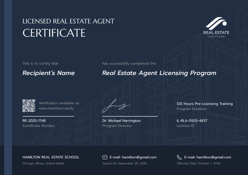 Polished Real Estate Certificate Template – Landscape Polished Real Estate Certificate Template – Landscape