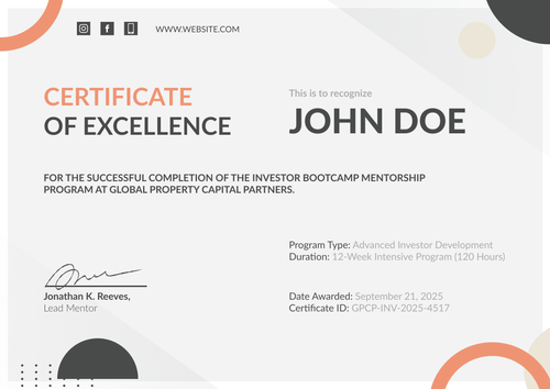 Bright Real Estate Certificate Template With Contemporary Style - Landscape Bright Real Estate Certificate Template With Contemporary Style - Landscape