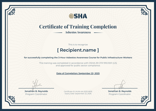 Black Asbestos Awareness Training Certificate Template – Landscape Black Asbestos Awareness Training Certificate Template – Landscape