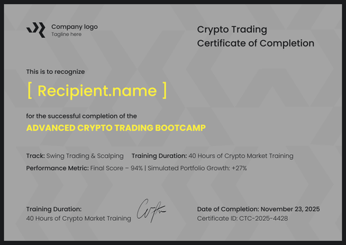 Editable Cryptocurrency Certificate Template for Web3 Education - Landscape Editable Cryptocurrency Certificate Template for Web3 Education - Landscape
