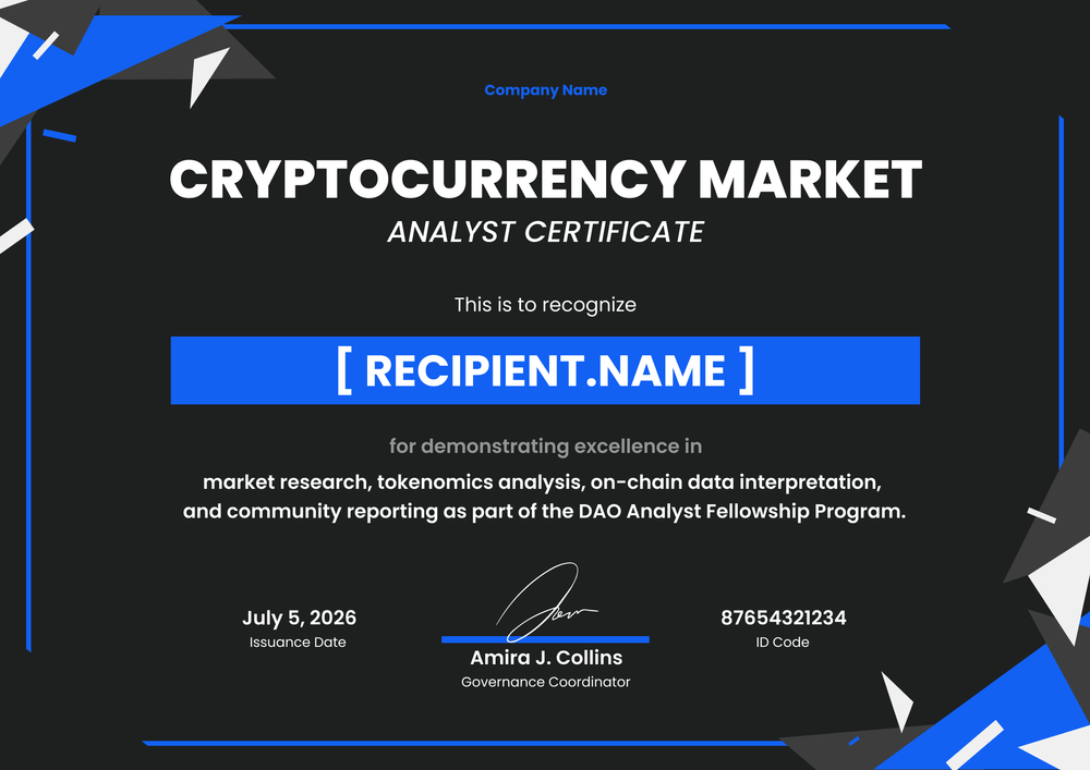 Blue Crypto Trading Certificate Template for Learners - Landscape Blue Crypto Trading Certificate Template for Learners - Landscape