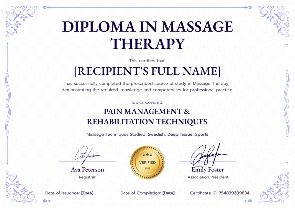 Professional Massage Therapist Certificate Template PDF - Landscape Professional Massage Therapist Certificate Template PDF - Landscape