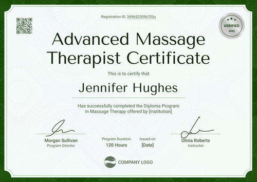Massage Therapist Certificate Template Word - Landscape Massage Therapist Certificate Template Word - Landscape