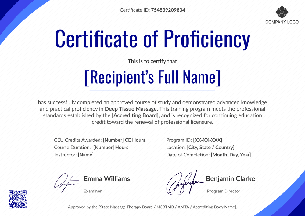 Massage Therapist Certificate Template - Landscape Massage Therapist Certificate Template - Landscape