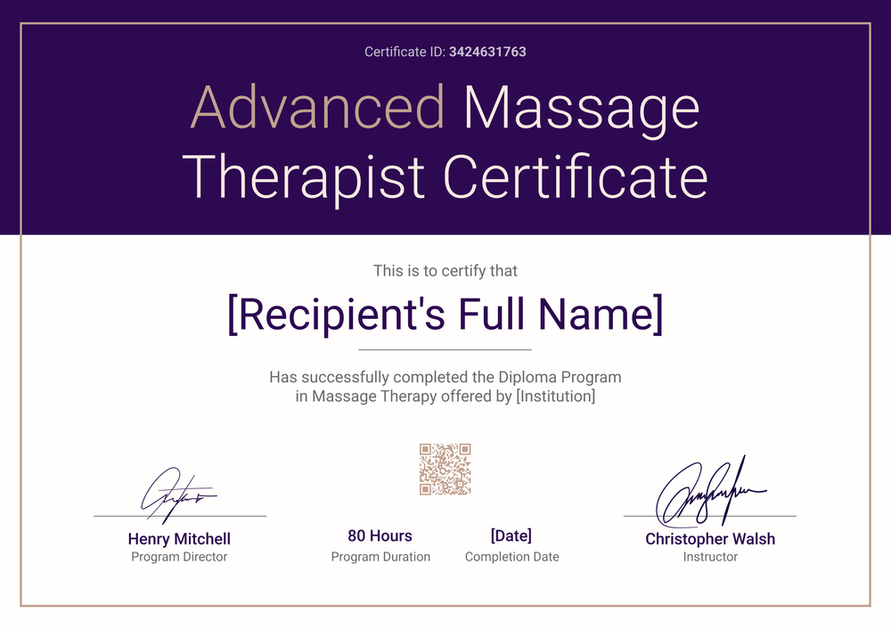 Editable Massage Therapist Certificate Template – Landscape Editable Massage Therapist Certificate Template – Landscape