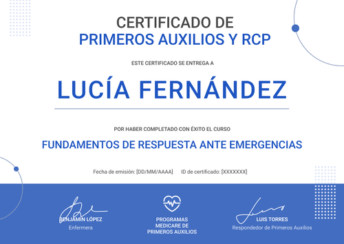 Modelo de certificado de primeros auxilios profesional y minimalista - Horizontal Modelo de certificado de primeros auxilios profesional y minimalista - Horizontal