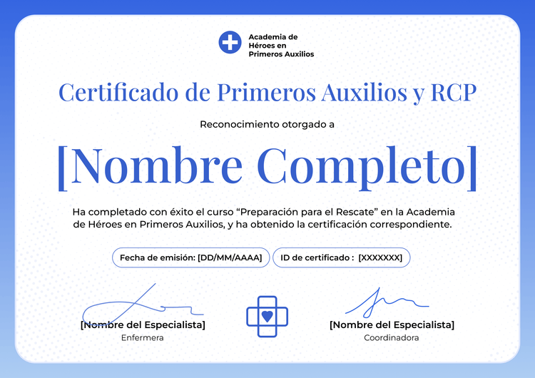 Modelo de certificado de primeros auxilios moderno y profesional Modelo de certificado de primeros auxilios moderno y profesional