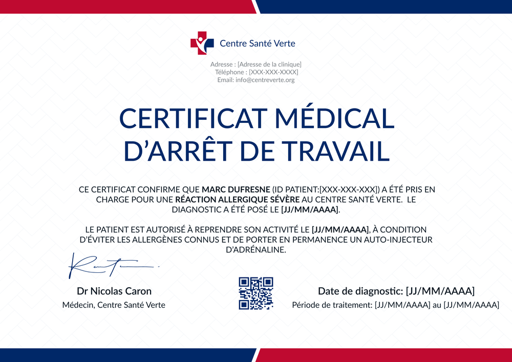 Modèle certificat médical sobre – Paysage Modèle certificat médical sobre – Paysage