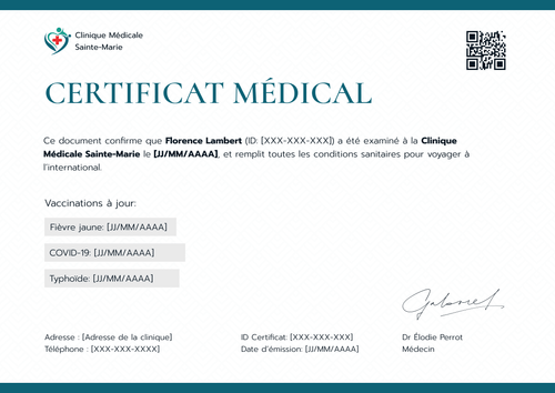 Modèle certificat médical modifiable – Paysage Modèle certificat médical modifiable – Paysage