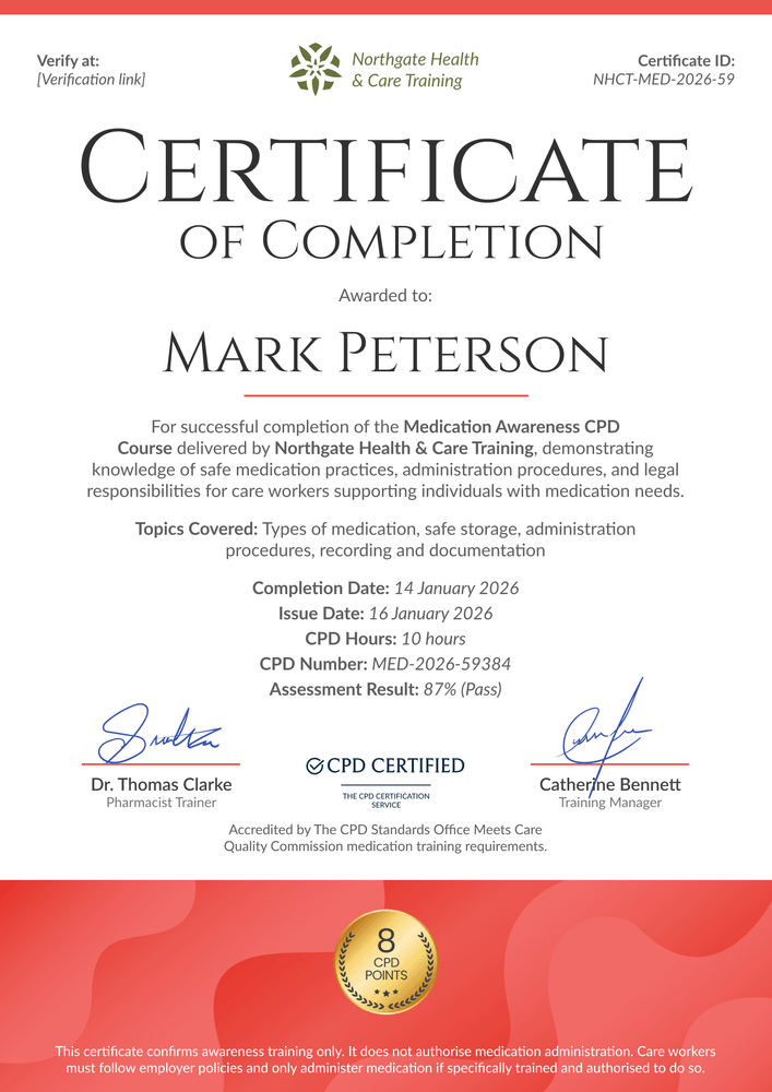 CPD Carer Certificate Template – Portrait CPD Carer Certificate Template – Portrait