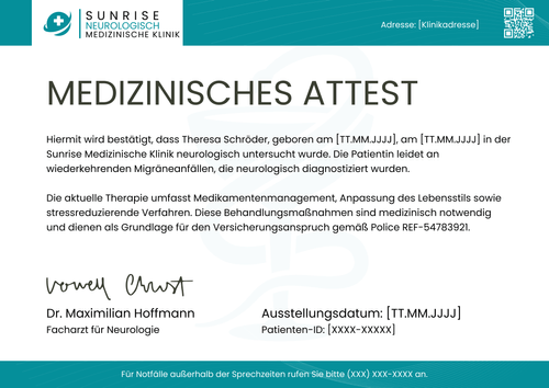 Ärztliches Attest Vorlage – Querformat Ärztliches Attest Vorlage – Querformat