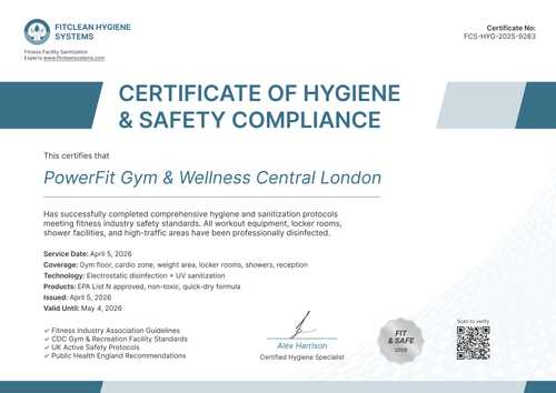 Modern Certificate of Sanitization Template Landscape Modern Certificate of Sanitization Template Landscape