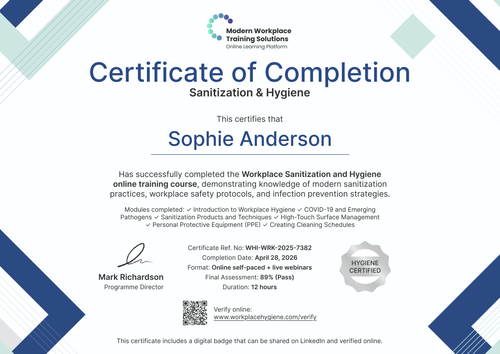 Modern Sanitization Training Certificate Template Landscape Modern Sanitization Training Certificate Template Landscape