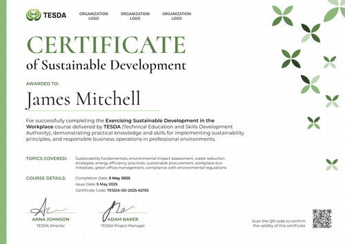 Free Sustainable Development Certificate Template – Landscape Free Sustainable Development Certificate Template – Landscape