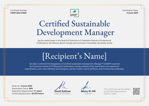 Sustainable Development Certificate Template – Landscape Sustainable Development Certificate Template – Landscape