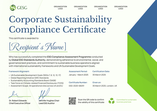Sustainable Development Certificate Template – Landscape Sustainable Development Certificate Template – Landscape