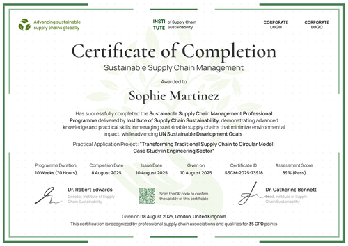 Sustainable Development Certificate Template – Landscape Sustainable Development Certificate Template – Landscape