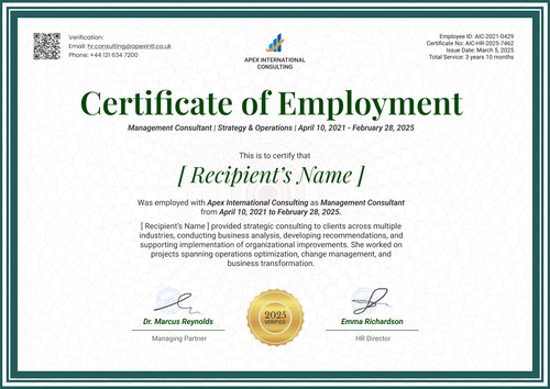 Work Experience Certificate Template – Landscape Work Experience Certificate Template – Landscape