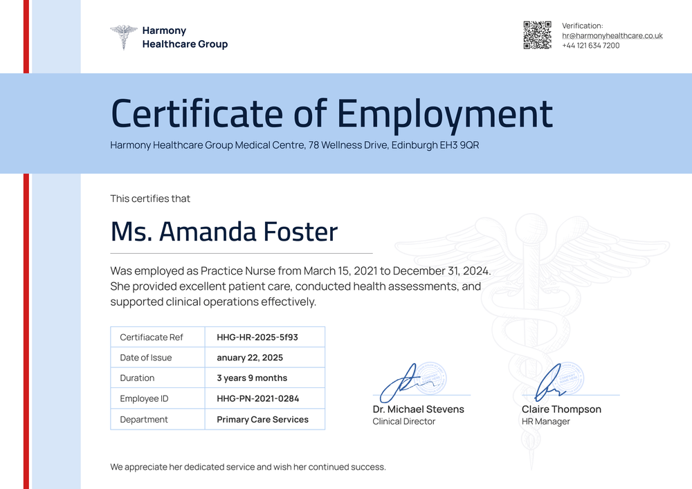 Simple Work Experience Certificate Template - Landscape Simple Work Experience Certificate Template - Landscape