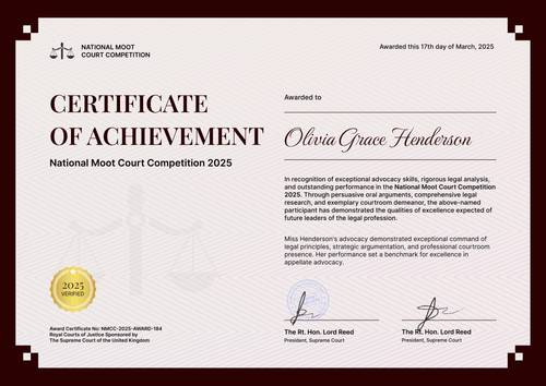 Lawyer Certificate Template – Landscape Lawyer Certificate Template – Landscape