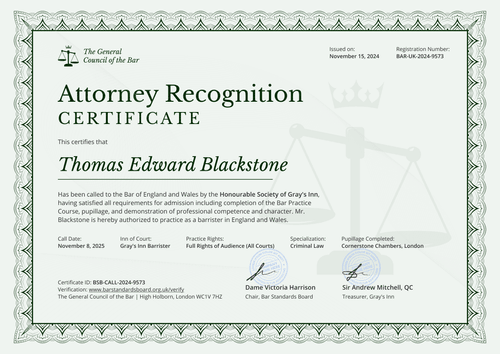 Lawyer Certificate Template To Use For Free - Landscape Lawyer Certificate Template To Use For Free - Landscape