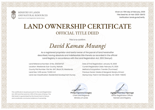 Free & Editable Land Certificate of Ownership Landscape Free & Editable Land Certificate of Ownership Landscape