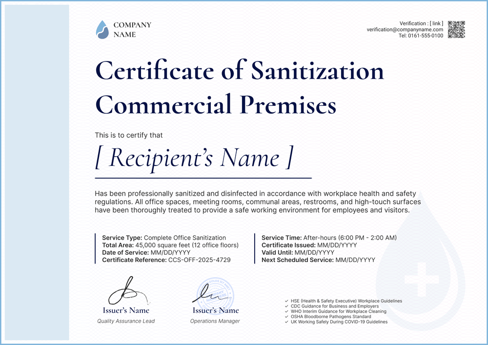 Sanitization Certificate Template Landscape Sanitization Certificate Template Landscape