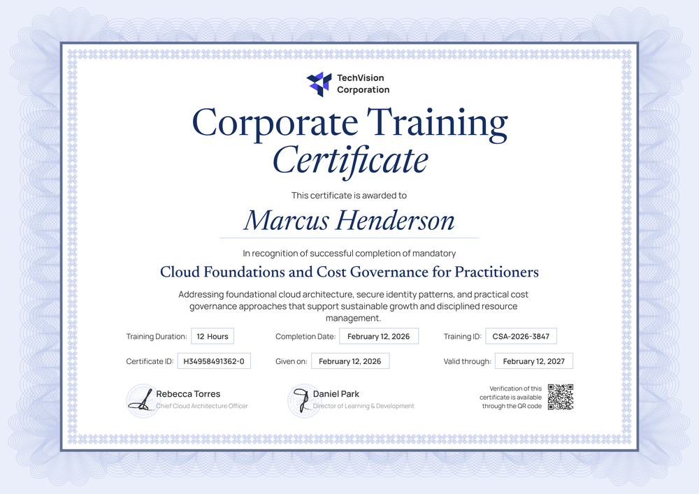 Free Corporate Training Certificate – Landscape Free Corporate Training Certificate – Landscape