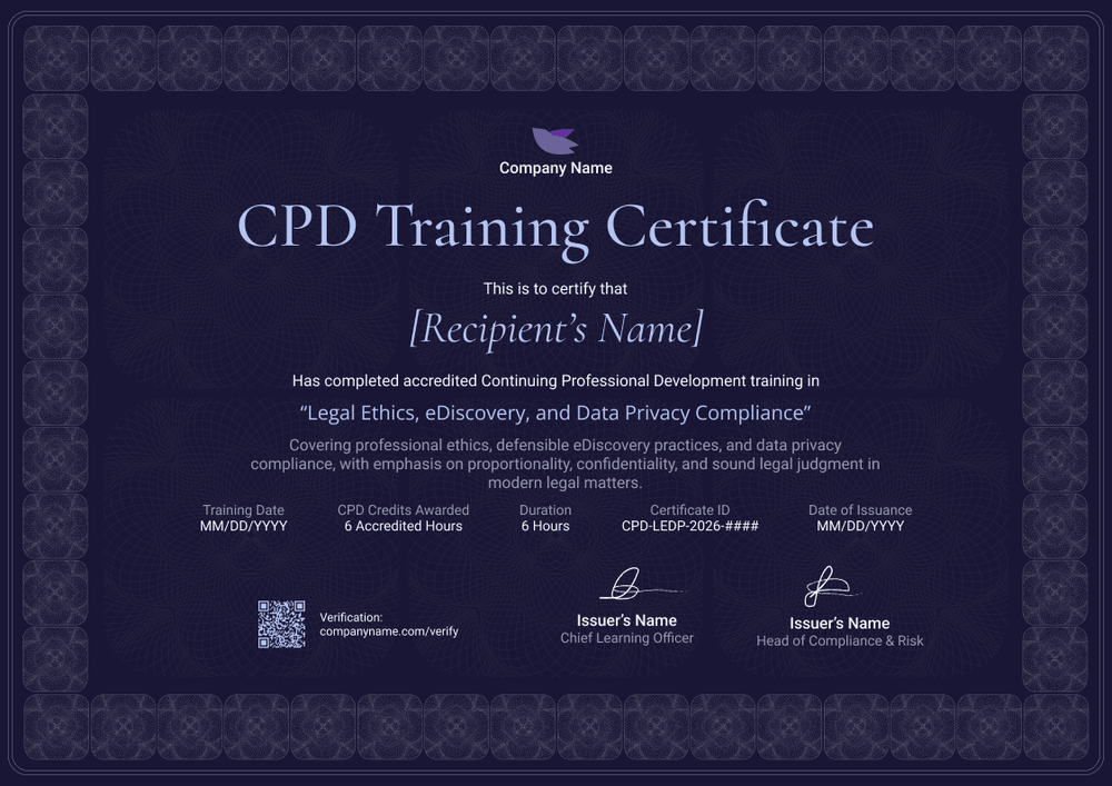 Edit-Ready Template for CPD Training Certificate - Landscape Edit-Ready Template for CPD Training Certificate - Landscape